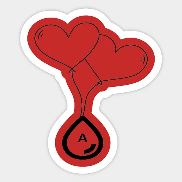 Heart with Blood Group A Sticker by Bharat Parv